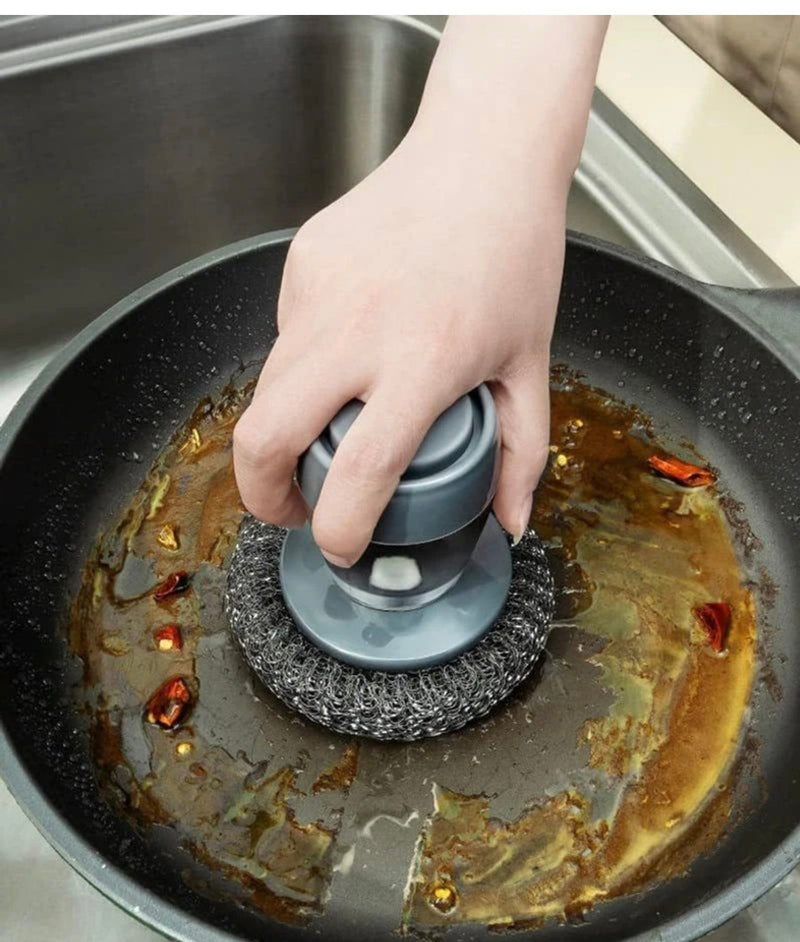 Soap Dispensing Palm Brush With Dispenser