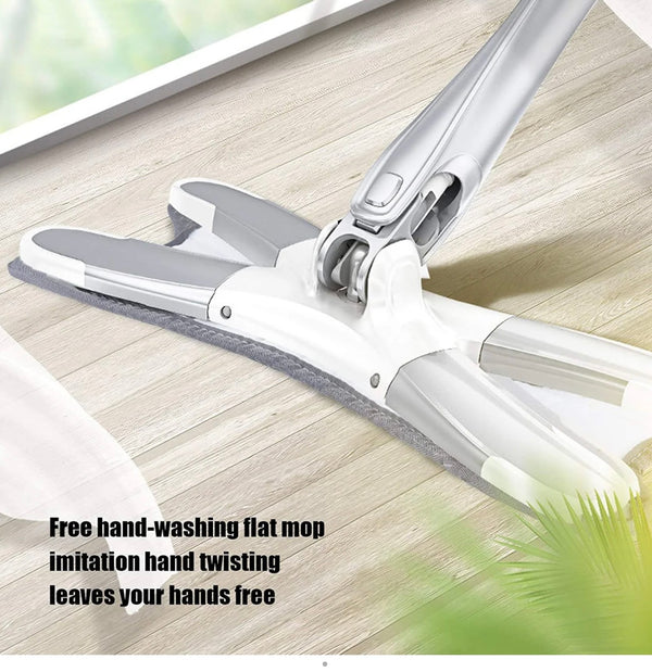 X Shape Mop Floor Cleaning Hands-free With 1 Super-absorbent Microfiber Pads.