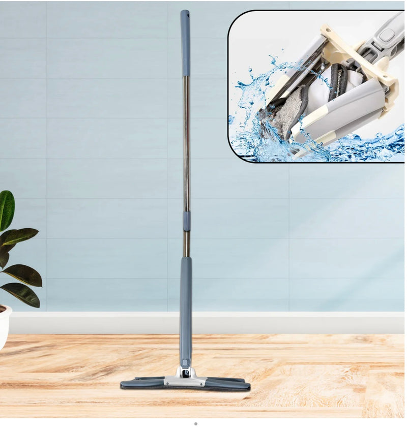 X Shape Mop Floor Cleaning Hands-free With 1 Super-absorbent Microfiber Pads.