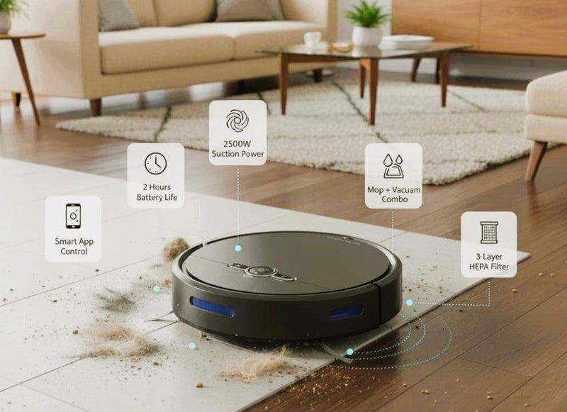 Vaccum cleaning sweeping robot