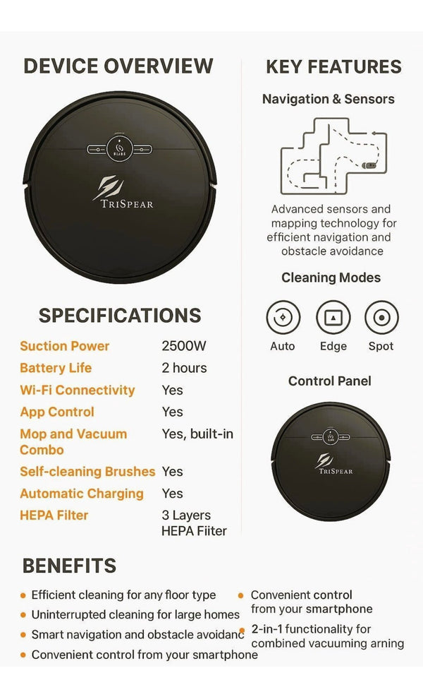 Vaccum cleaning sweeping robot