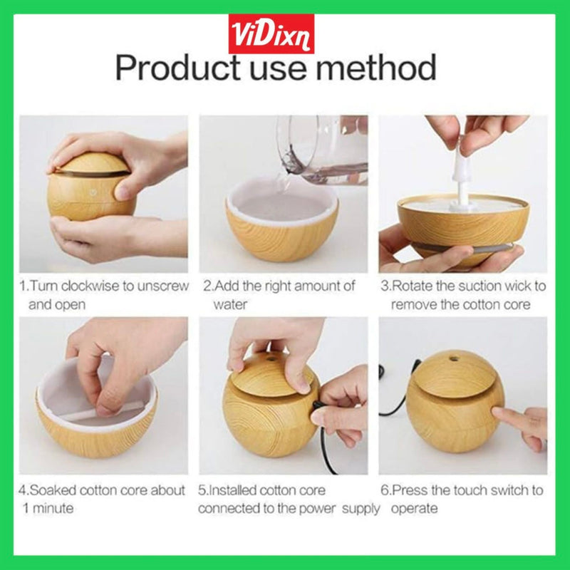 Ultrasonic aromatherapy humadifier usb desktop description