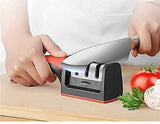 Manuel red black knife sharpener 3 stage sharpening tool