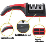 Manuel red black knife sharpener 3 stage sharpening tool