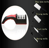 Manuel red black knife sharpener 3 stage sharpening tool