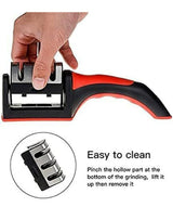 Manuel red black knife sharpener 3 stage sharpening tool