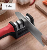 Manuel red black knife sharpener 3 stage sharpening tool